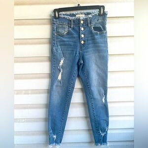 Black Label | Black Label button front skinny jeans size 5/26(junior) color blue